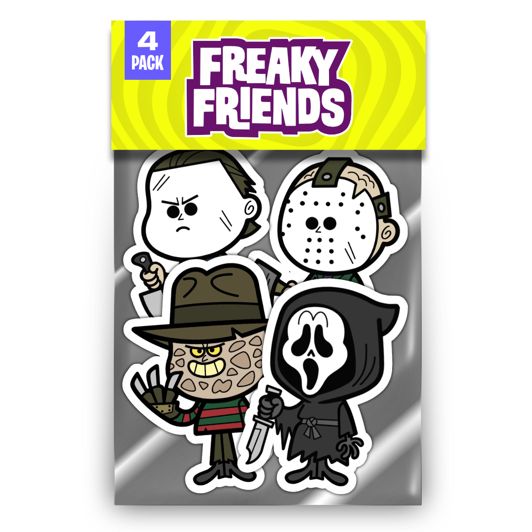 Freaky Friends Sticker Pack. Set #1 - Slasher Villains Freaky Friends Sticker Pack. Set #1 - Slasher Villains