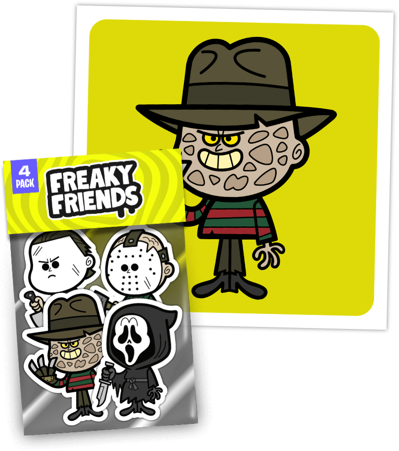 Freaky Friends Sticker Pack. Set #2 - Classic Monsters Freaky Friends Sticker Pack. Set #2 - Classic Monsters