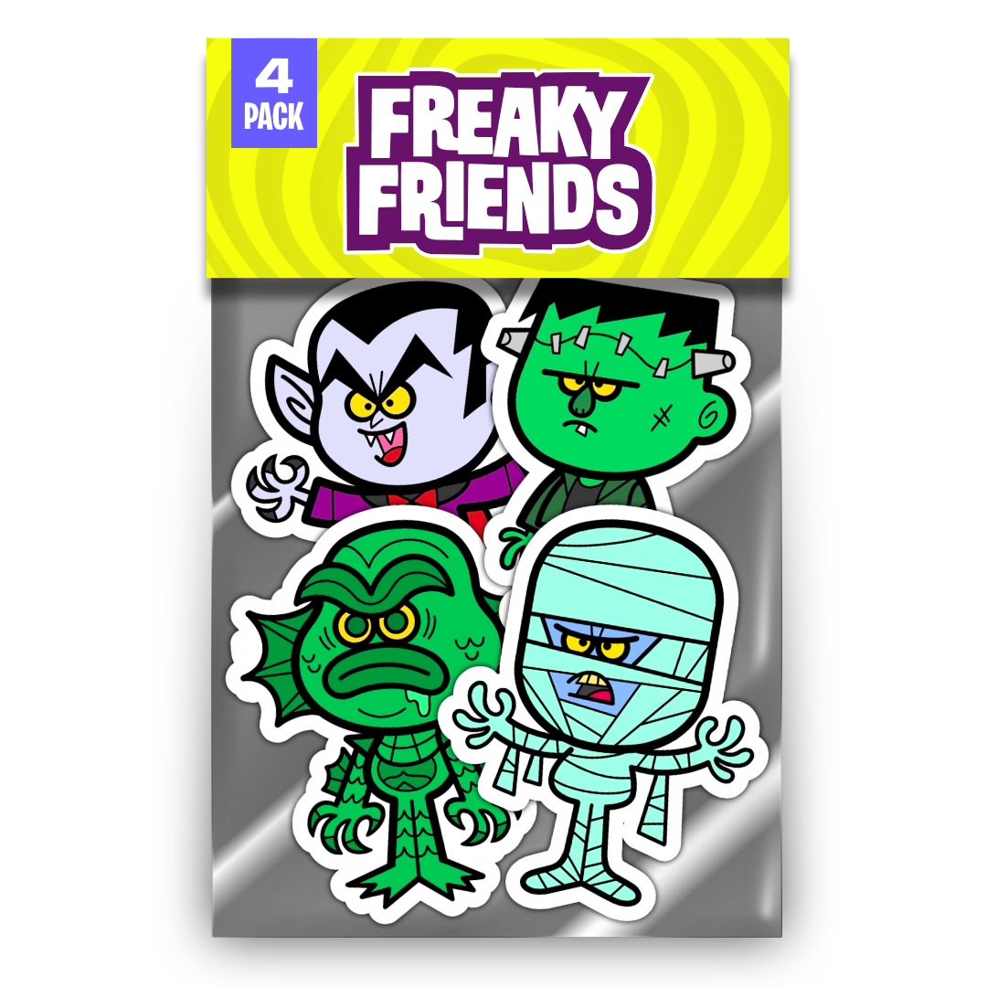 Freaky Friends Sticker Pack. Set #2 - Classic Monsters